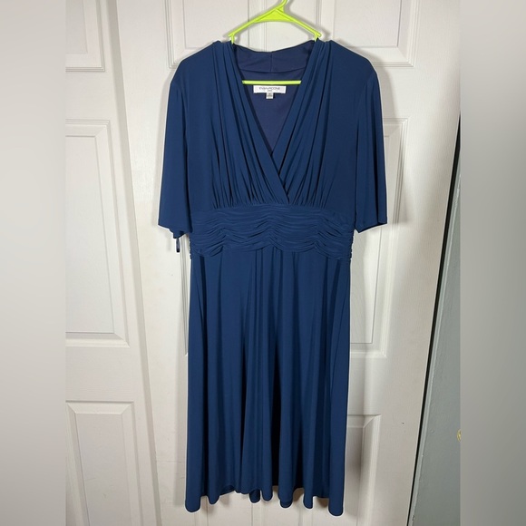 Evan Picone Blue Midi Dress - Picture 1 of 4